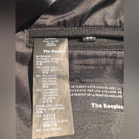 The Kooples, Tailored Wool Evening Coat with pleather trim, size 34 - Picture 6 of 6